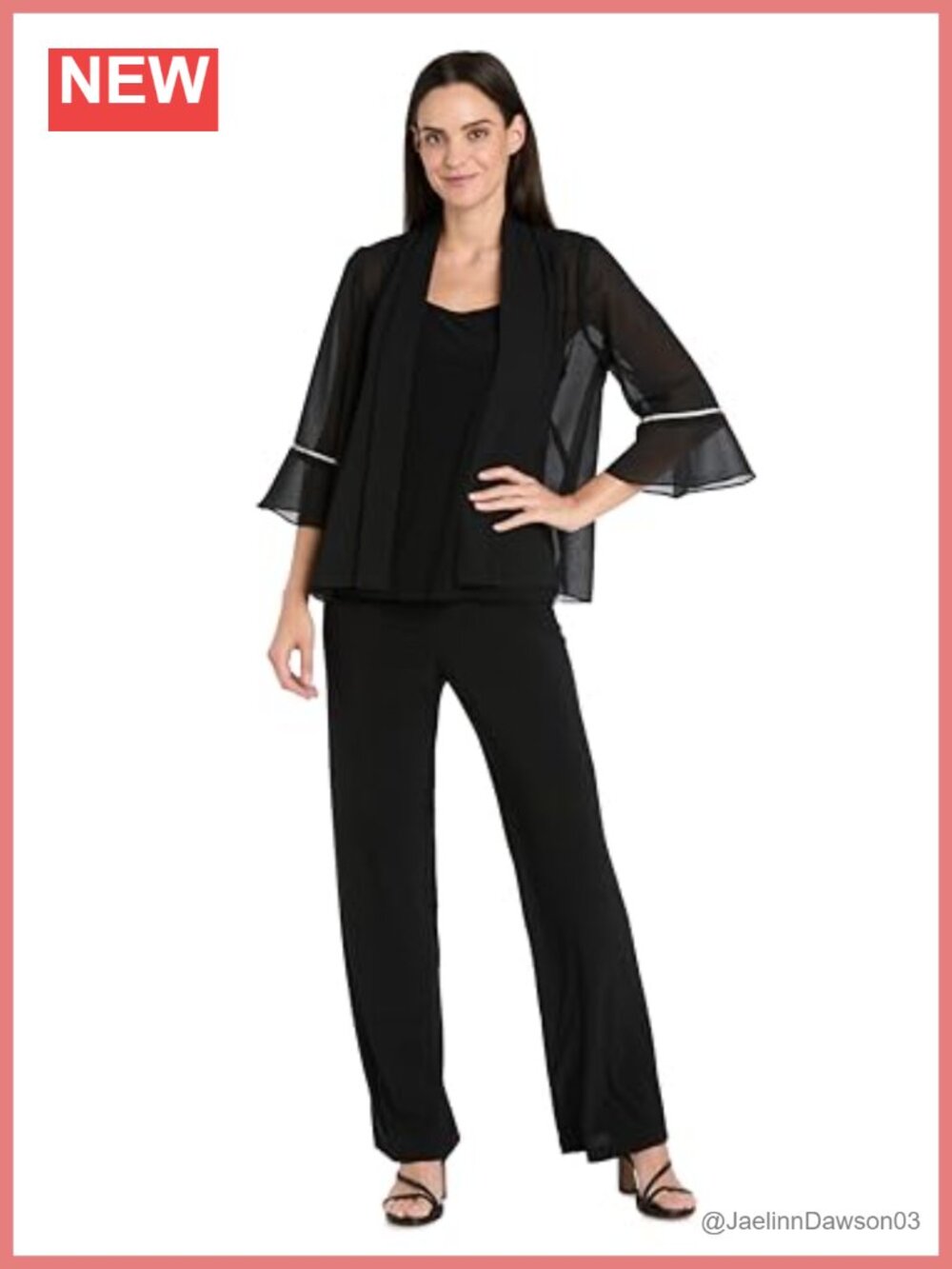 Sheer Open Front Cardigan Rhinestone Ruffle Bell Sleeve Evening Layer